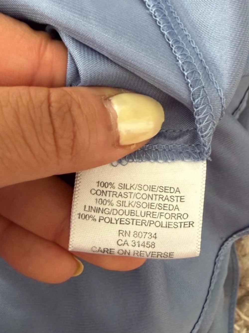 BCBGMaxAzria Dusty Blue Embellished Spaghetti-Strap Silk Dress - Picture 5 of 5